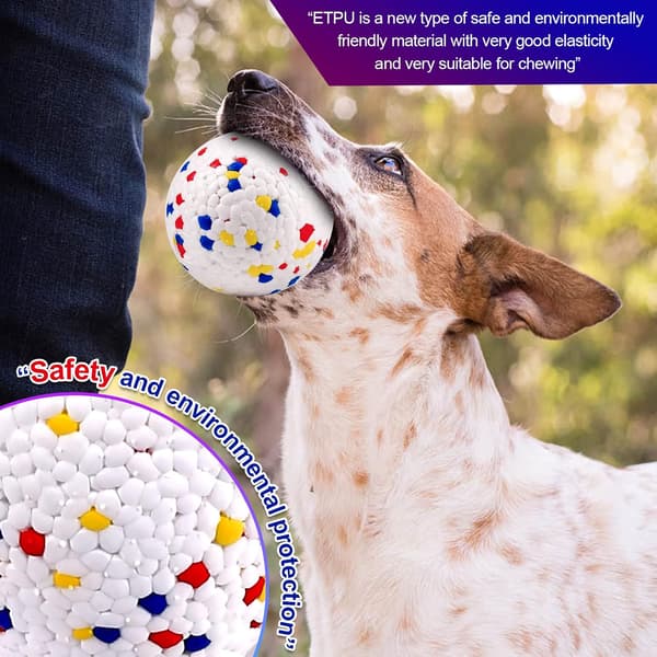 Dotpet Hundeleke Ball, Interaktiv Elastisk Hundeball, Slitesterk D