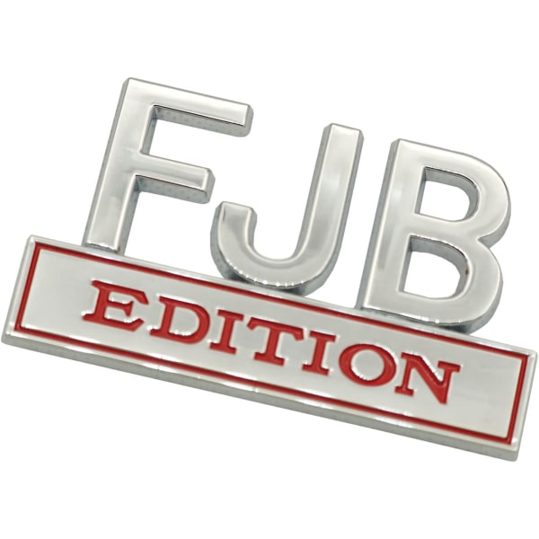 2-pakke FJB-emblem 3D-skjermmerke-dekal Billastebil metallerstatning for universalkjøretøy, bil, lastebil, SUV kromrød