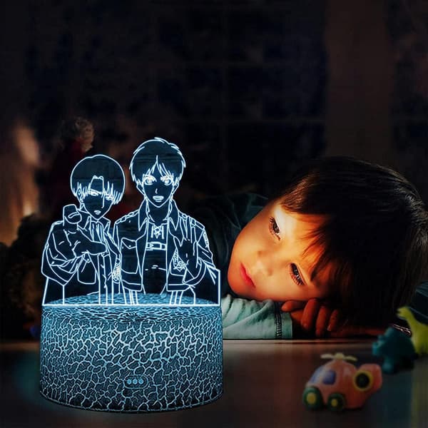 Attack on Titan 3D Anime Lampe Natt Levi Ackerman Illusjon N
