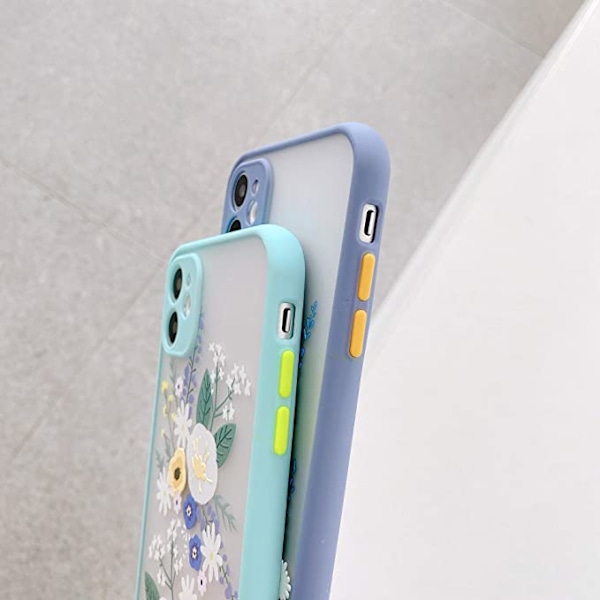 iPhone 11 Fodral för Clear Flower Frosted PC Baksida Floral-Lila