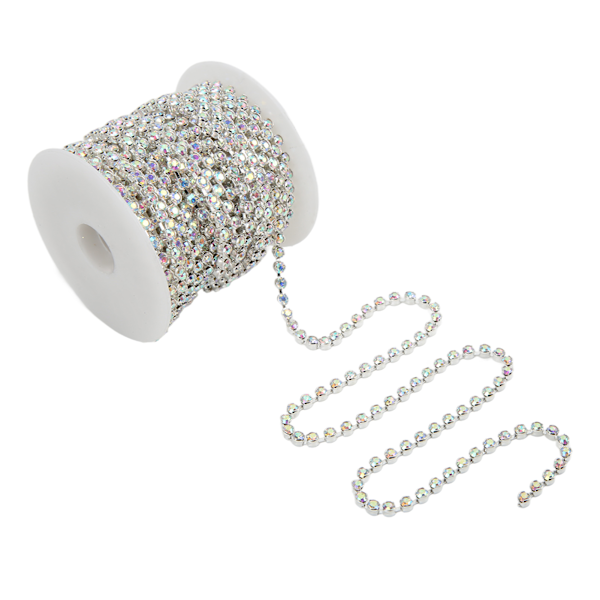 Rhinestone Trim 10yd oksidasjonsbestandig blank overflate robust holdbar utsøkt design mye brukt Rhinestone ChainAB farget Rhinestone på sølv