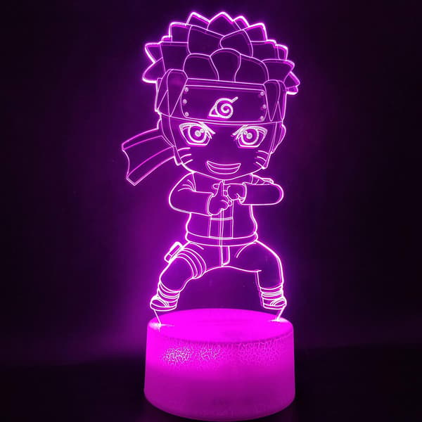 Naruto Kakashi Uchiha Sasuke 3D Illusjon Nattlys Lampe Sm