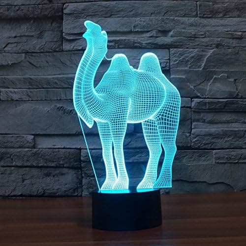 Camel Akryl 7 Farger Skrivebordslampe 3D Lampe Nyhet Led Nattlys