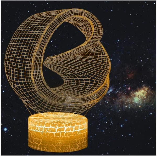 3D Planet Saturn Nattlamper Stjerne Optisk Illusjon Lamper Re