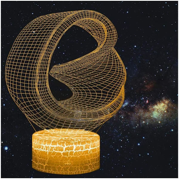 3D Planet Saturn Nattljus Stjärna Optisk Illusion Lampor Re