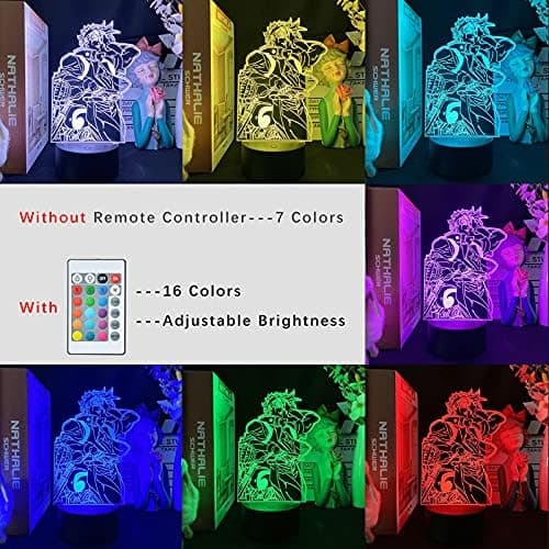 Anime JoJo Bizarre Adventure Joseph Joestar 3D LED Natlampe