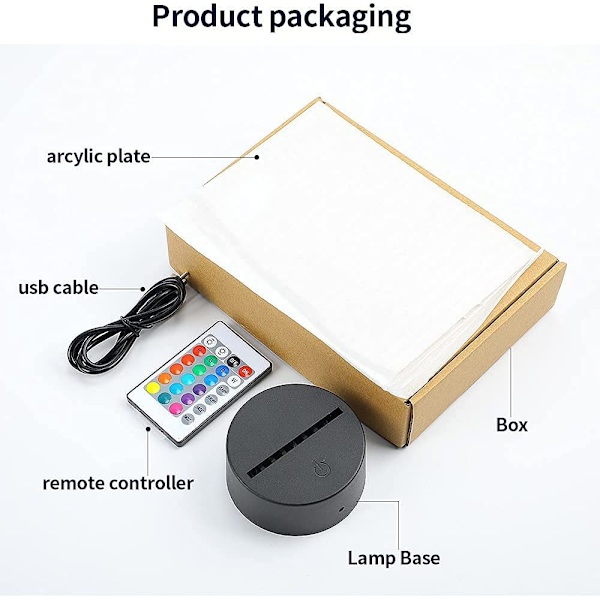 Naruto Kakashi Uchiha Sasuke 3D Illusions nattlampe Smart Touch, RGB-effekt USB-kabeldrevet Kreativ 3D Japansk Anime Lampe