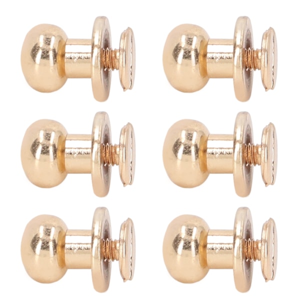 200 set Chicago-skruvar spik högglans 9x8mm utsökt utförande läder koppar nitfäste för DIY kläder väskor guld