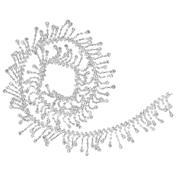 Rhinestone Fringe 1 Yard Elegant Style Highly Durable Exquisite Glossy Eco Friendly Rustproof Widely Used Rhinestone TrimOblique Circular Rhinestone