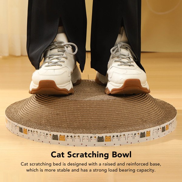 Cat Scratcher Bed Ripebestandig rund bølgepapp Stor Cat Scratcher Pad Nest for møbelbeskyttelse