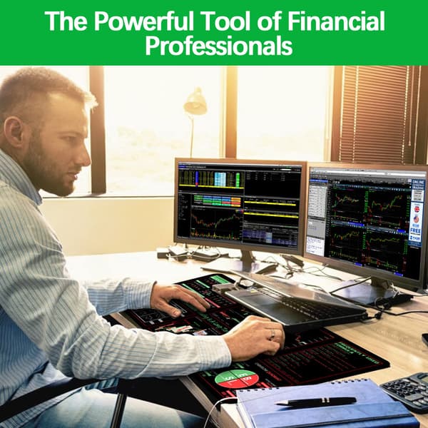 Investeringsguide XL Skrivebordsmåtte til Begyndere, Dagshandelsreference med Skridsikker Overflade til Finansprofessionelle og Studerende Trader Mouse Pad-pro Version