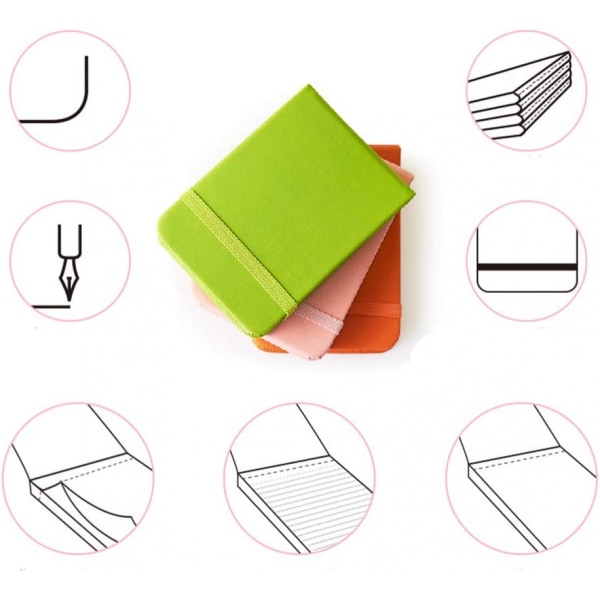 Fickanteckning, Liten mjuk pärm Mini Journal Notepad 2,9\"