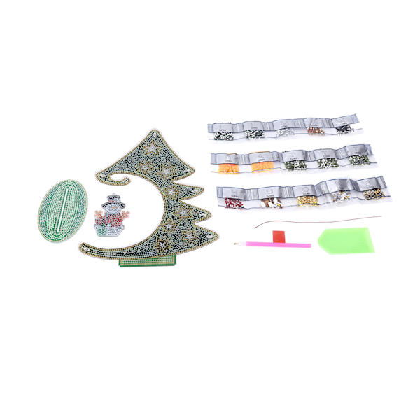 Rhinestone-målning prydnad färg julgran form dekoration DIY-tillbehör konstset