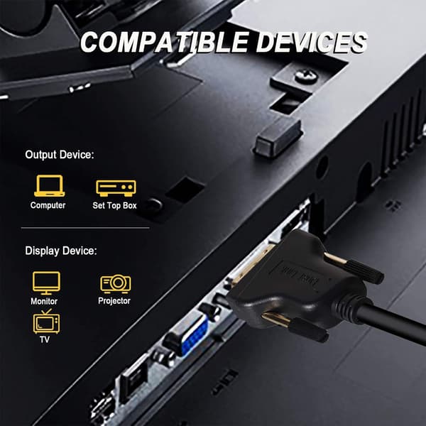 DVI-HDMI-sovitin, kaksisuuntainen DVI (DVI-D) - HDMI-uros-naaras-sovitin kullatulla johdolla, 2 kpl