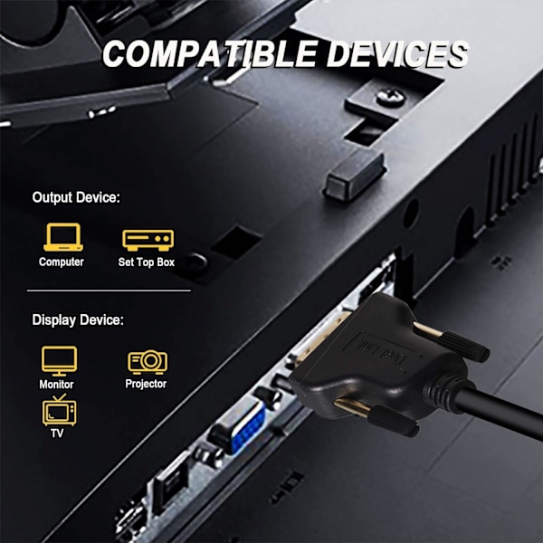 DVI til HDMI, Bidirektionel DVI (DVI-D) til HDMI Han til Hun Adapter med Guldbelagt Stik, 2-pak