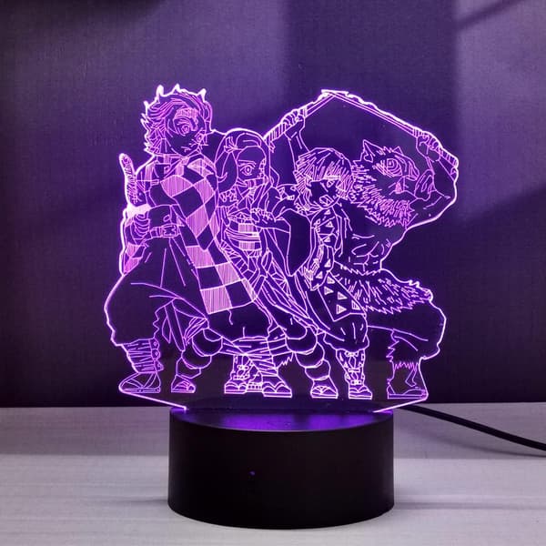 Nezuko Tanjirou Zenitsu 3D Illusion LED Anime Lampe