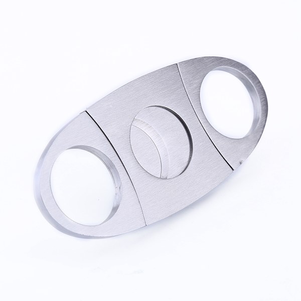 Cigar Cutter i rustfrit stål - Lommekniv med dobbelt blad - Bærbar sølv