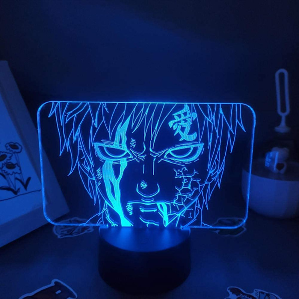 Naruto Kakashi Uchiha Sasuke 3D Illusionslampa Nattlampa Smart Touch, RGB-effekt USB-kabeldriven Kreativ 3D Japansk Animelampa
