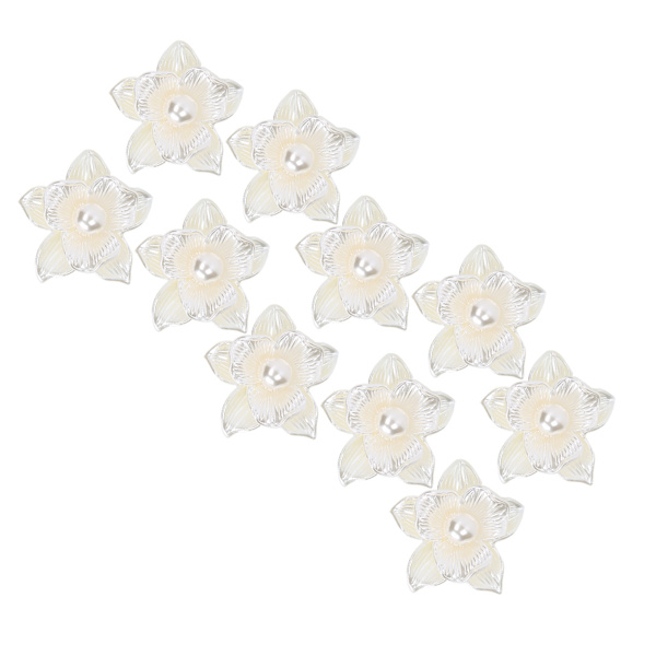 10 st imitationspärla blomma formad knapp DIY hänge bröllop dekoration hår accessoar enkel konstgjord pärla blomma