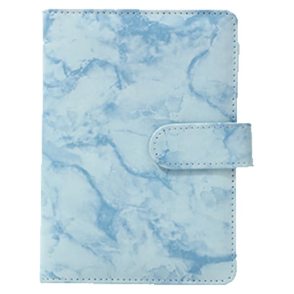 A6 Notebook Binder Lille Bærbar Azure Blå PU Læder Notebook Journal Løs Blad Binder