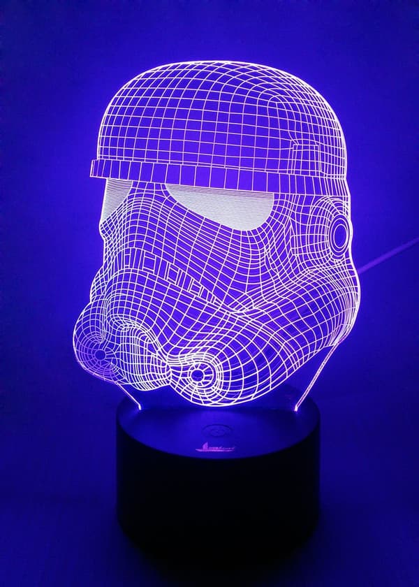 Stormtrooper 3D Nattlampe LED Illusjonslampe Nattbordslampe
