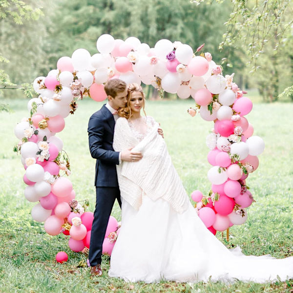 129 stk. hvide balloner i forskellige størrelser 18 12 10 5 tommer til guirlandebue, latexballoner til fødselsdagsfest, bryllupsdag, babyshower White