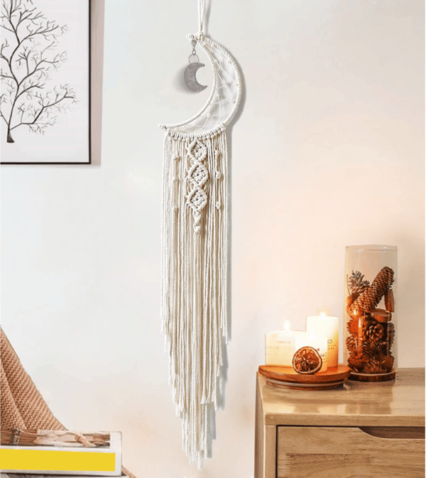 Månedrömmafångare, Boho Väggdekor för Sovrum, Flickrum, Tonåring, Pojkar, Mamma, Kvinnor moon no light
