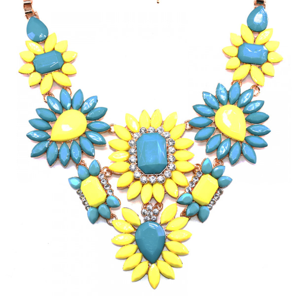 Korta halsband för kvinnor med diamanter och blommiga halsband, Fash