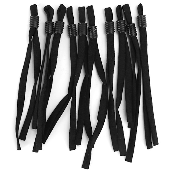 200 stk elastiske bånd justerbar spenne elastisk øreloop tau snor ledning for sømSvart sylindrisk