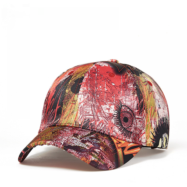 Tryckt basebollkeps, Graffiti Unisex Snapback Hip Hop-hattar C Red