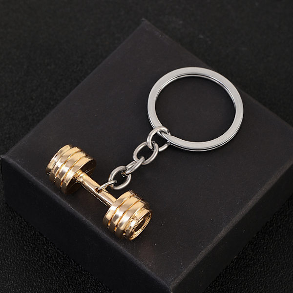 1 st miniatyrdumbbell i titanlegering, fitnessgymnyckelring E