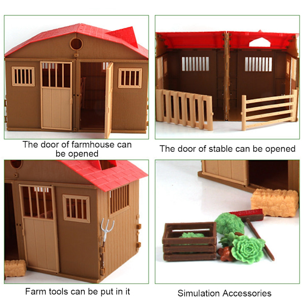 Barnas gård leketøy tilbehør sett simulering mini gård scene modell