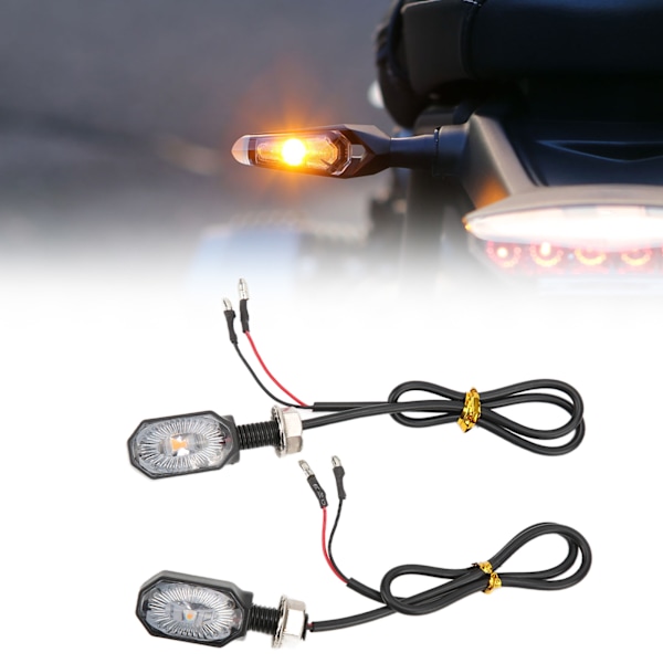 2 stk Universelle Motorcykel Blinklys 12V Styrelampe Mini Oval Lampe til ATV Scooter
