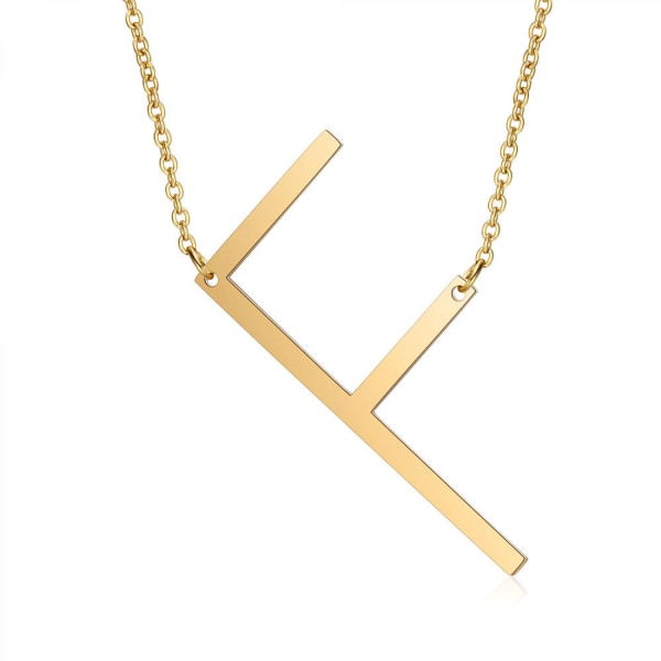Halsband med sidled block initial bokstavshänge för kvinnor ---