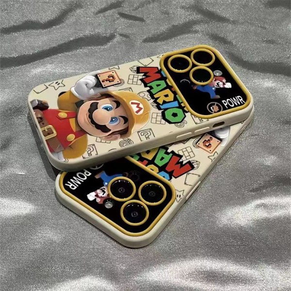 2024 Nytt Estetiskt Telefonfodral för iPhone, Mario Telefonfodral för Flickor Kvinnor Cool Trendig Design Mjuk TPU Presentfodral för iPhone Black iPhone 12 Pro Max