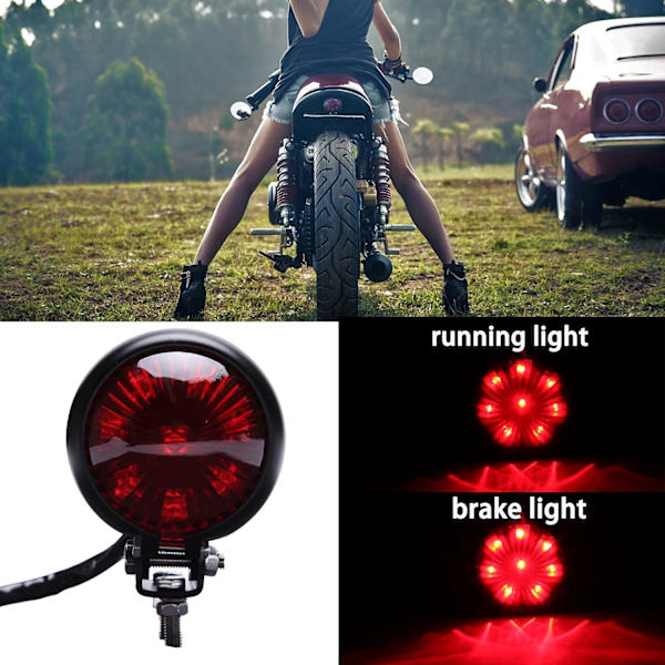 Motorcykel Baglygte Rød 8 LED Stoplys Kompatibel Med Chopper Bobber Cafe Racer Cykel