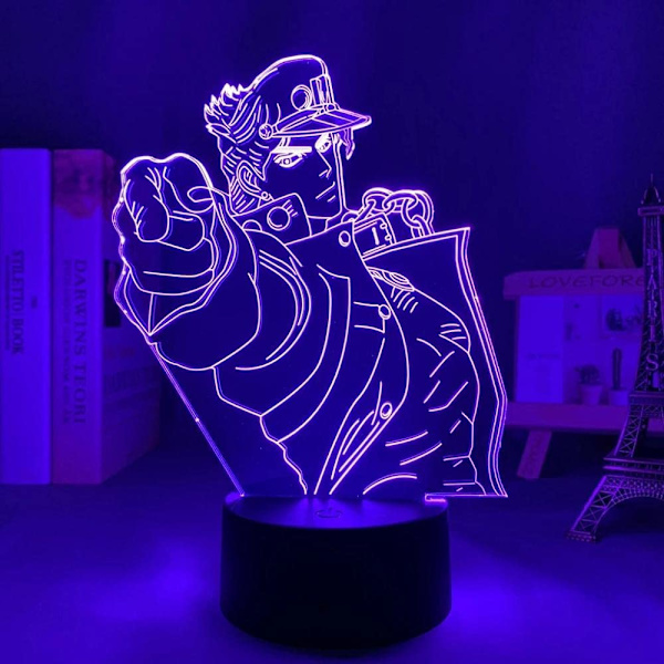 Jotaro Kujo Anime 3D Illusion Nattlampa Hemrum Dekor Acr