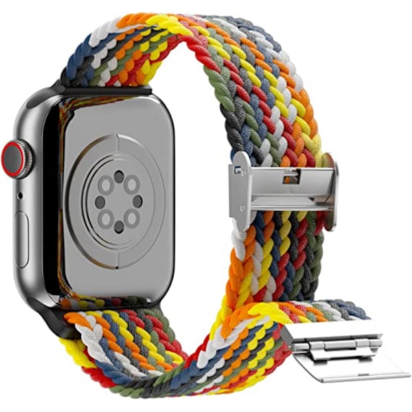 Elastisk flettet løkke for Apple Watch-reim 38 mm 40 mm 41 mm Kvinner/Menn, Solace Elastics Stretch Nylon Sportreim armbånd for iWatch-reimer serie 7