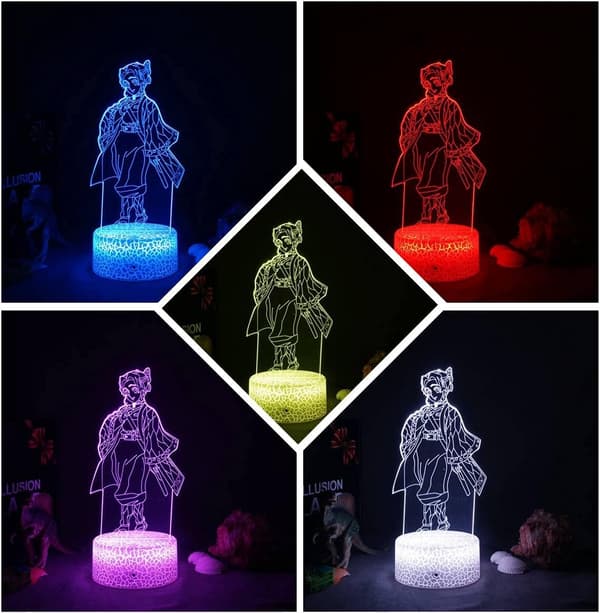 Kochou Shinobu 3D LED Lys Anime Natlampe Touch Justering