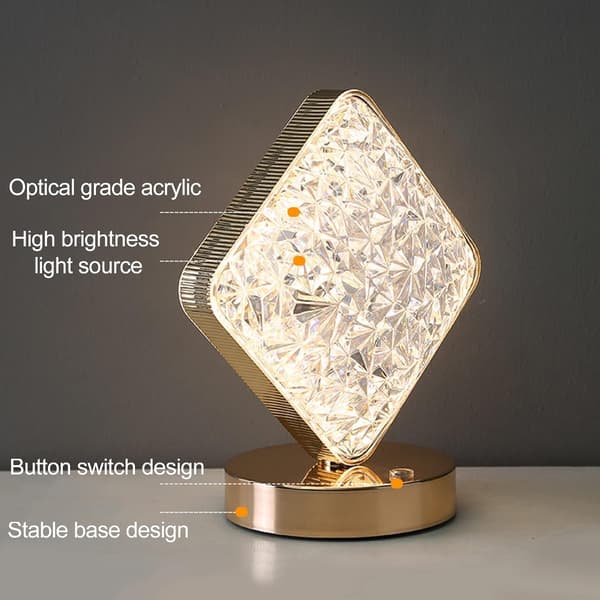 Sengelampe, Ambient Dekorationslys - Elegant Natlampe med Stjerne- og Månedesign for en Sofistikeret Stemning Square