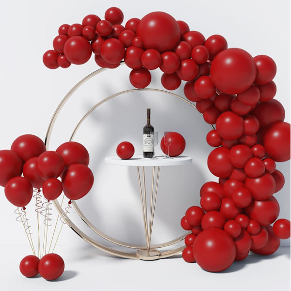 130 stk. rubinrøde balloner i forskellige størrelser 18\" 12\" 10\" 5\" ballonbue guirlande sæt perfekt til fødselsdagsfest, dimission, babyshower, bryllup, ferie Ruby Red