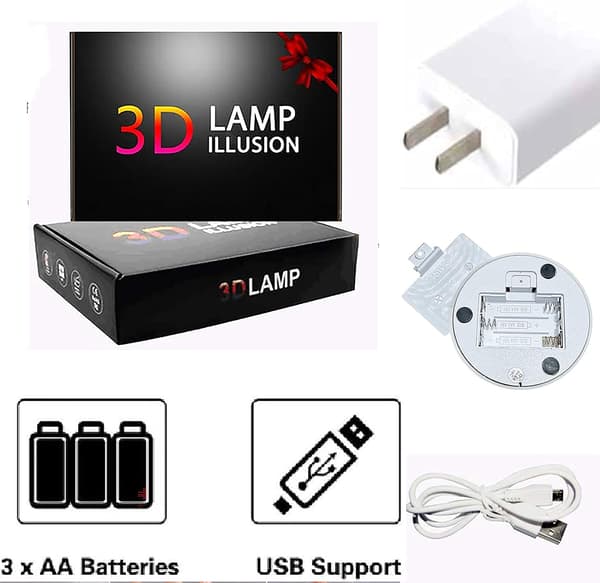 3D Nattlys Lotusblomst Inspirasjon Optisk Illusjon Lampe