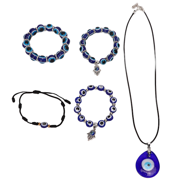 Blå Øje Armbånd Lykkebringende Komfortabel Slid Resin Glas Blå Øje Halskæde Blå Øje Dekoration Til Fødselsdag Jul