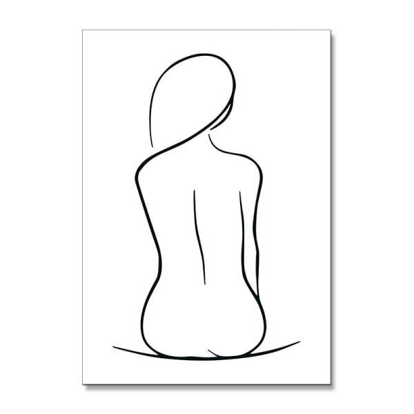 Kvinders minimalistiske stil vægkunst lærredsprint plakat, enkel abstrakt skitse Ar