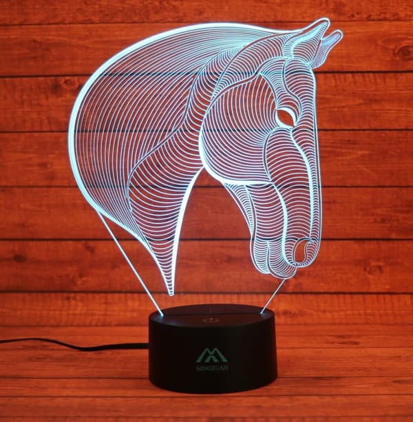 3D Hest Natlampe 7 Farve LED Touch Bordlamper Ener