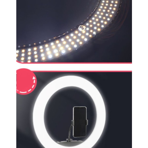 Ringljus, LED-ringljus, cirkellampa med skrivbordsfäste