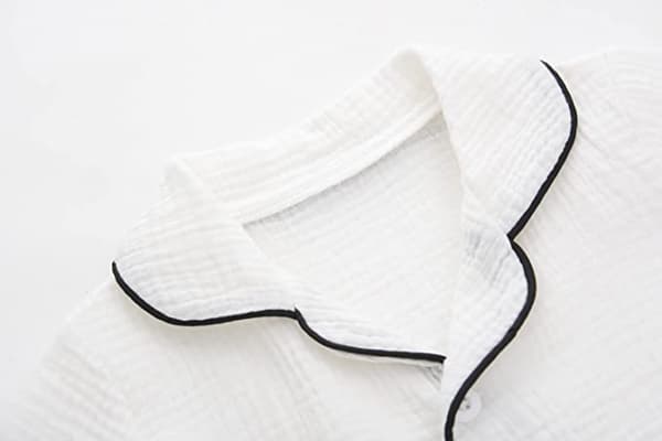 Toddler Button Up Pyjamas Sommar Pjs För Flickor Pojkar,L,Vit