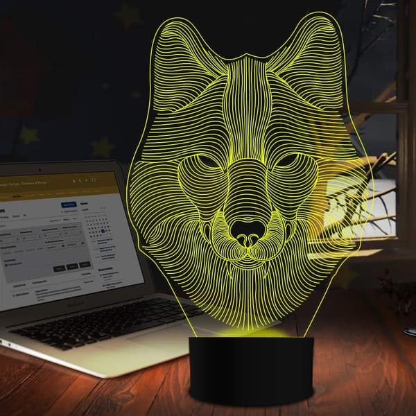 3D Ulvelampe, YKLWORLD Ulv Nattlys, Led Optisk Illusjon