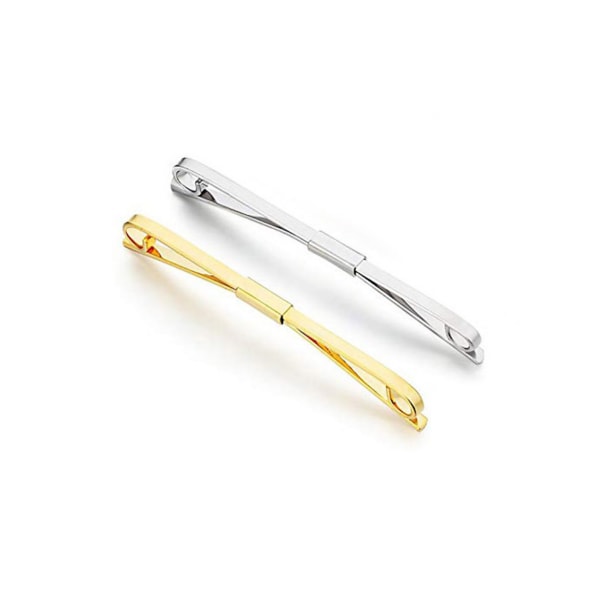 Knytkrage Bar Pin Set för män - 6 delar av guld och silver