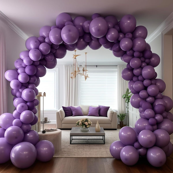 130 stk. lilla balloner i forskellige størrelser 18\" 12\" 10\" 5\" ballonbue guirlande sæt perfekt til fødselsdagsfest, dimission, babyshower, bryllup, dekoration Purple